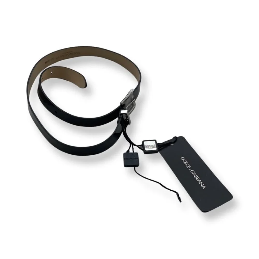 Dolce & Gabbana black patent boys belt size XL